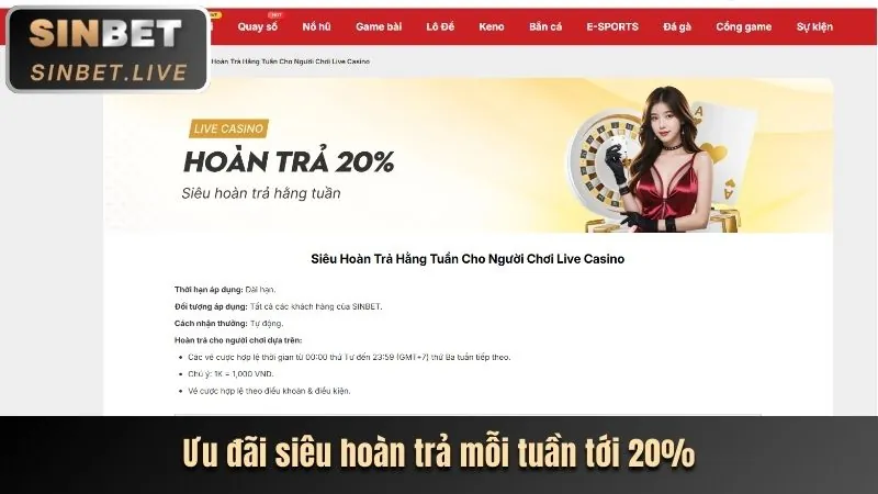Ưu đãi hoàn trả hàng ngày trên mb6666 khuyến mãi